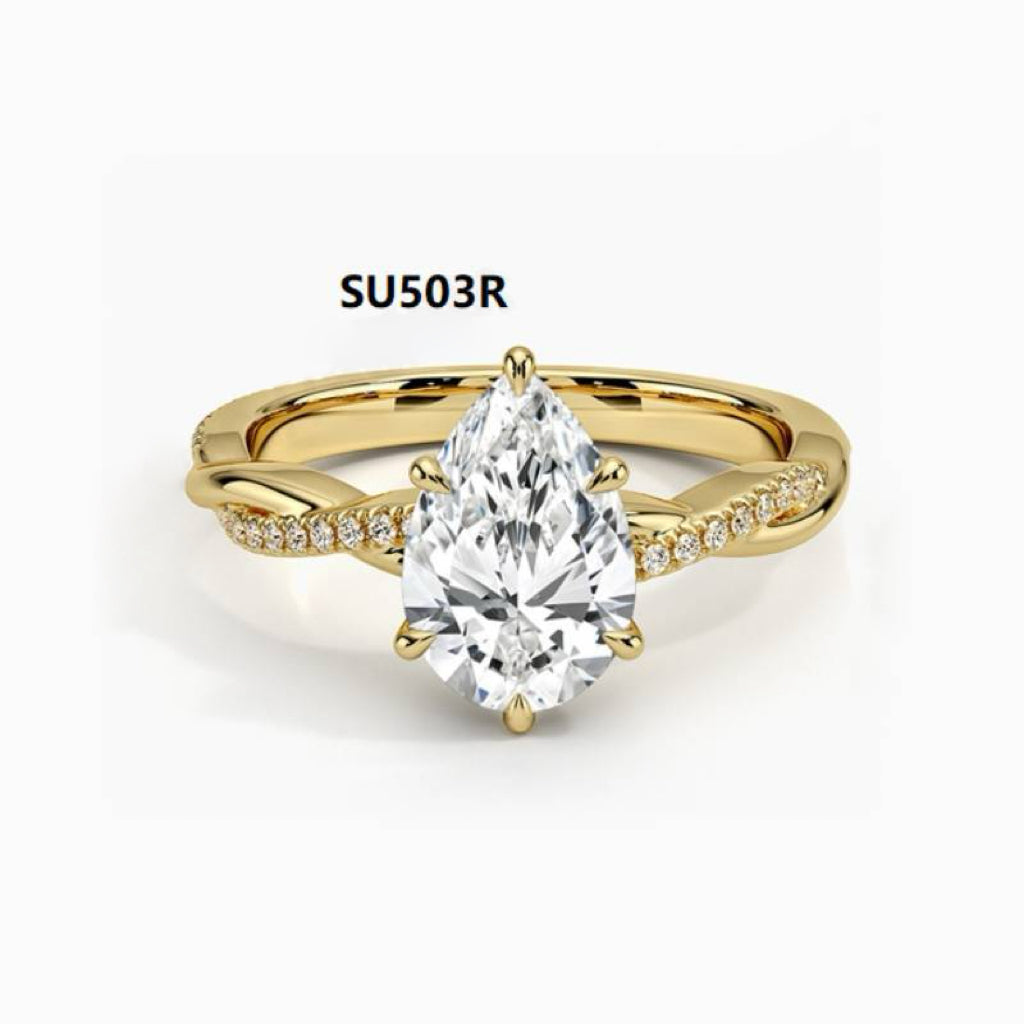 High-End 925 Sterling Silver Wedding Ring with D-Color 1-Carat Moissanite