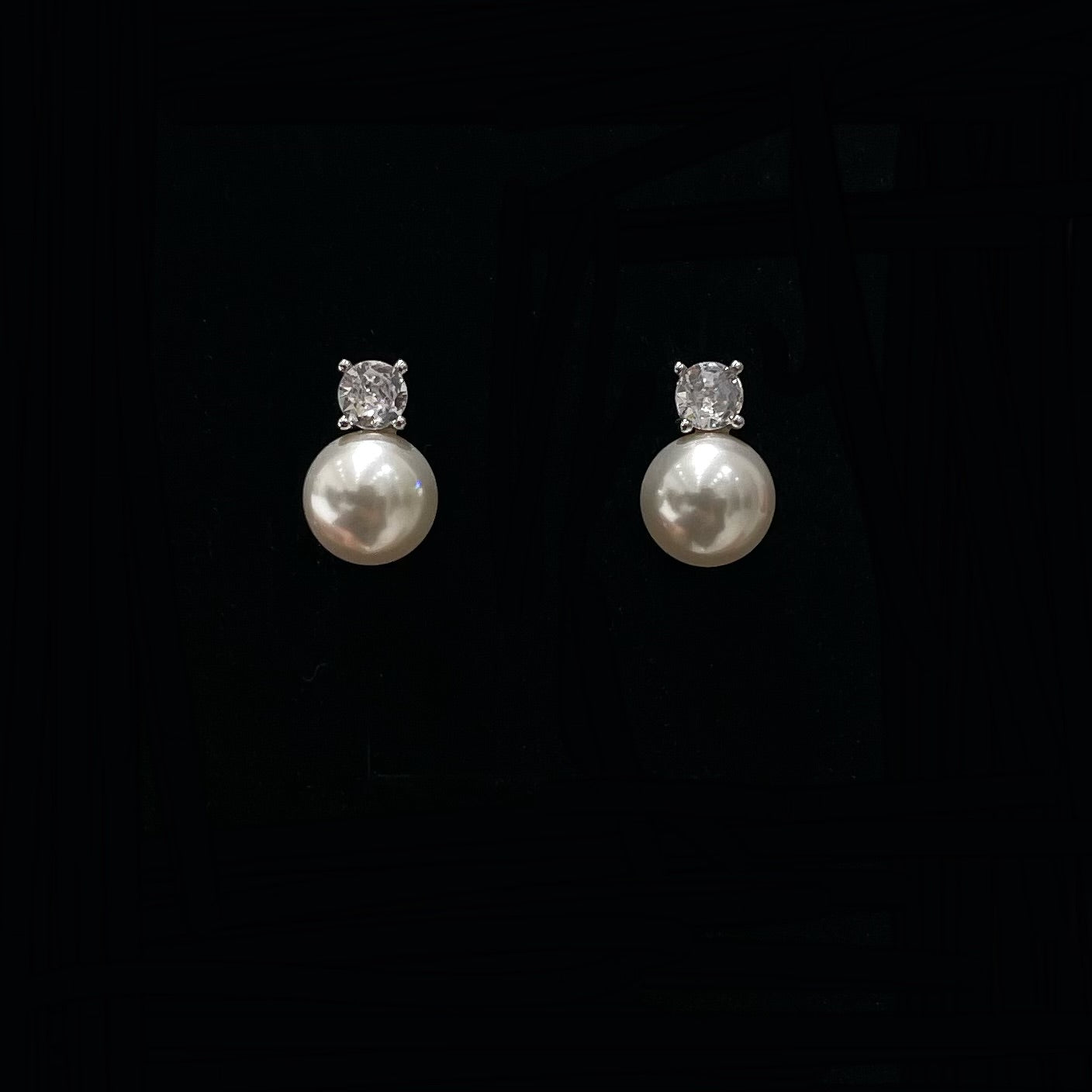 All-over Sterling Silver Princess Diana Stud Earrings