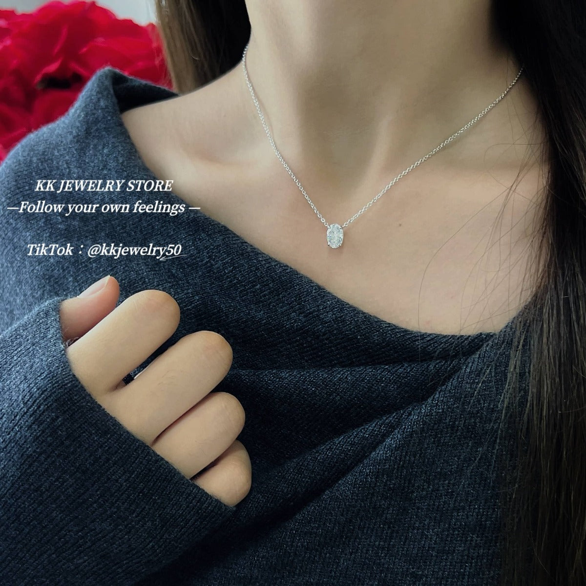 S925 sterling silver ice flower cut sugar cube necklace