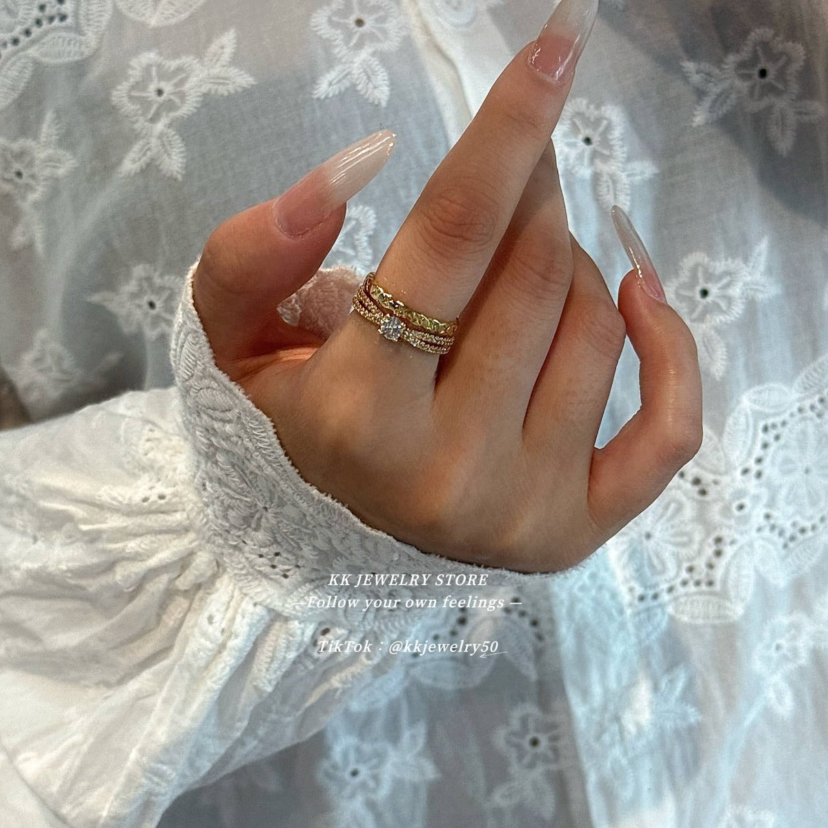 Plain ring index finger ring beautiful open ring