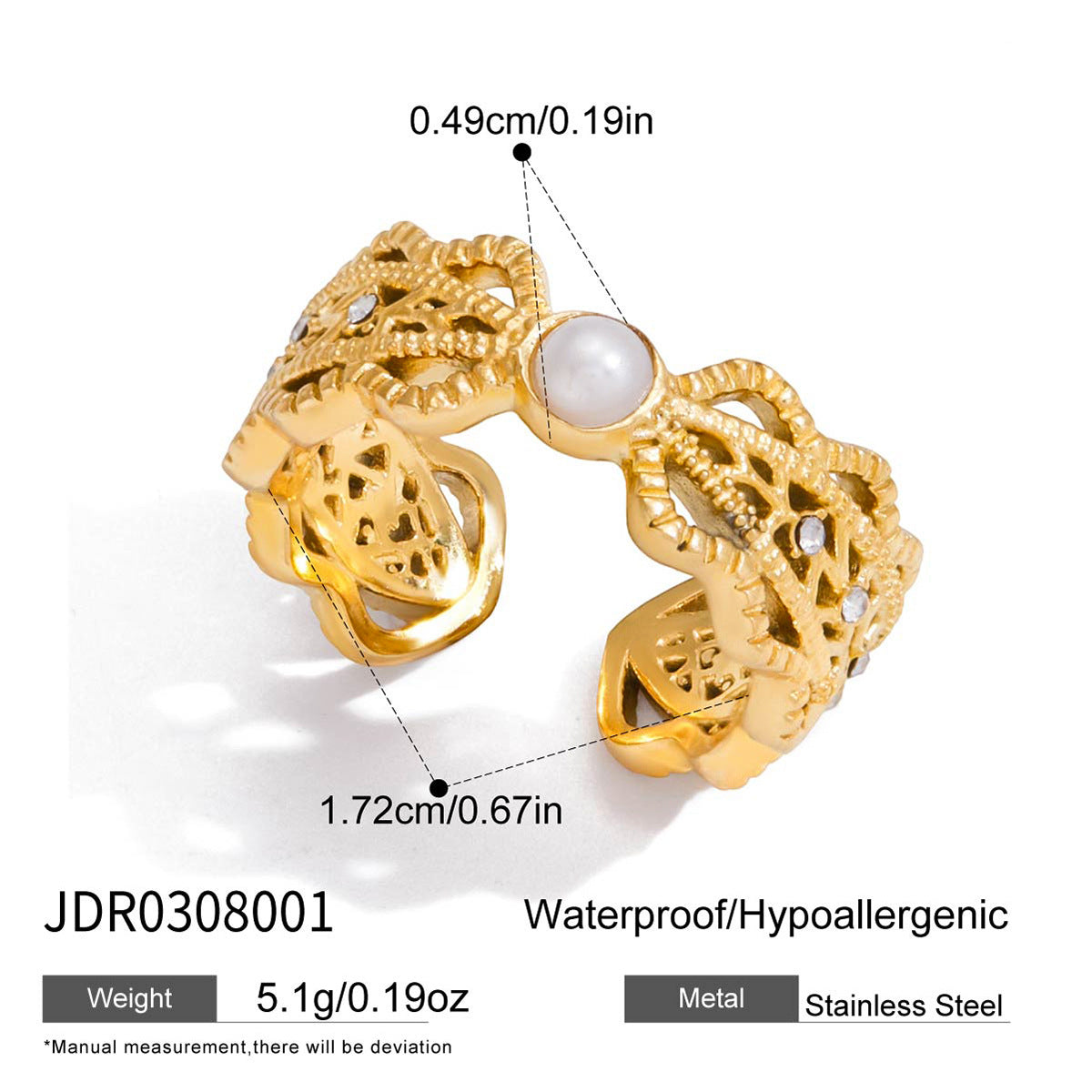 Titanium steel non-fading lace ring