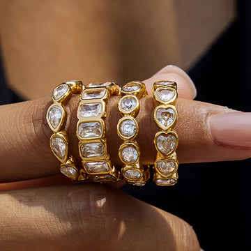 Love zircon titanium steel ring