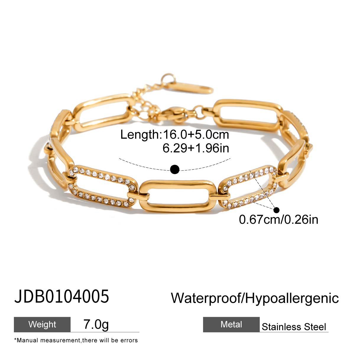 Titanium steel zircon advanced sense bracelet