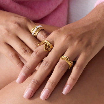 Lace Crown Hollow Stainless Steel Ring