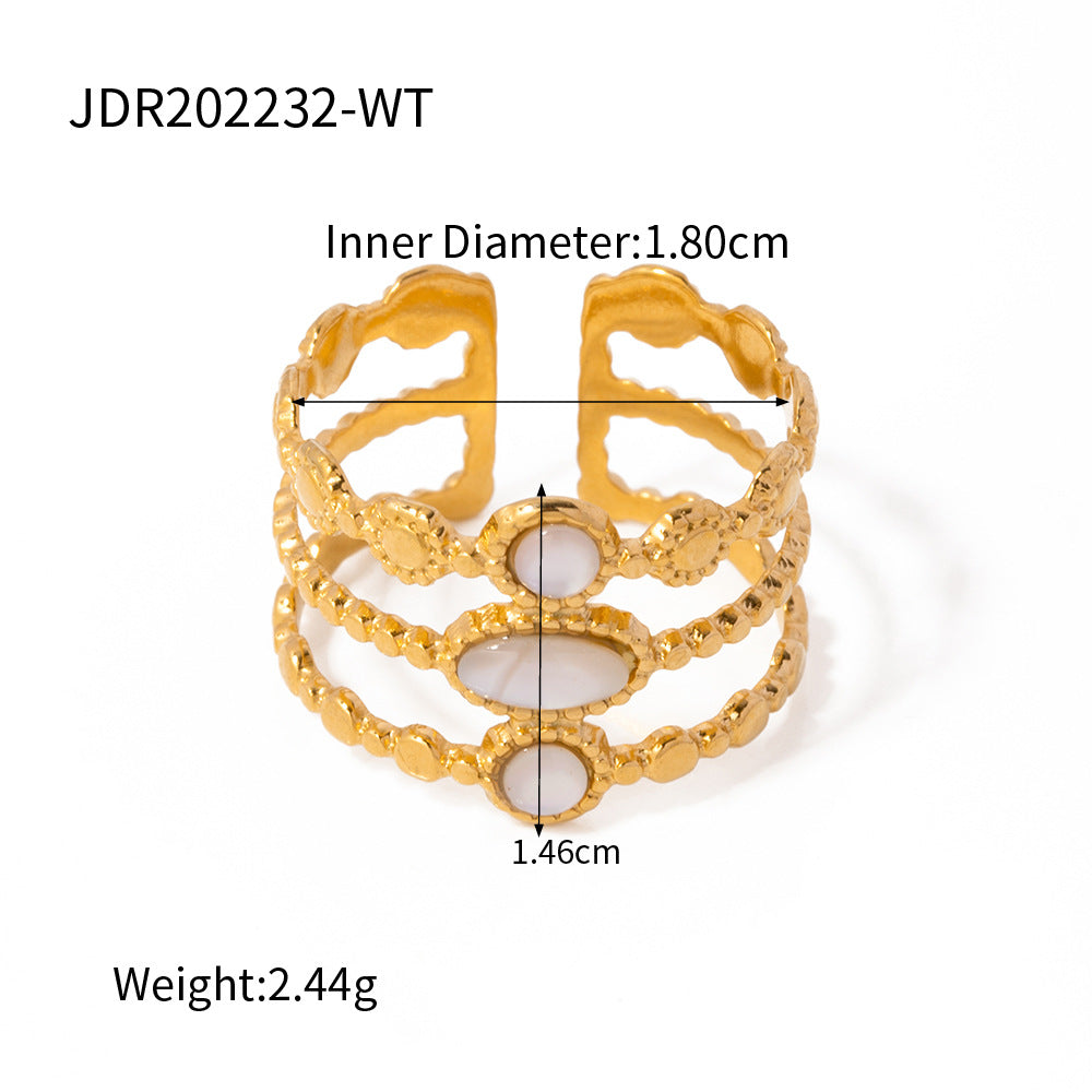 Natural redstone titanium steel ring