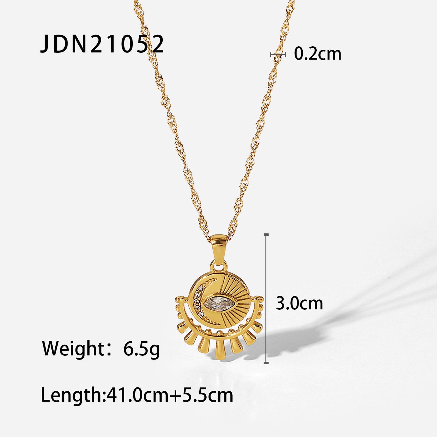 Stainless steel octagram necklace