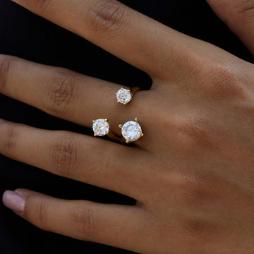 Titanium steel zircon open ring