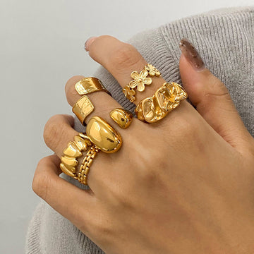 Stainless steel retro love ring