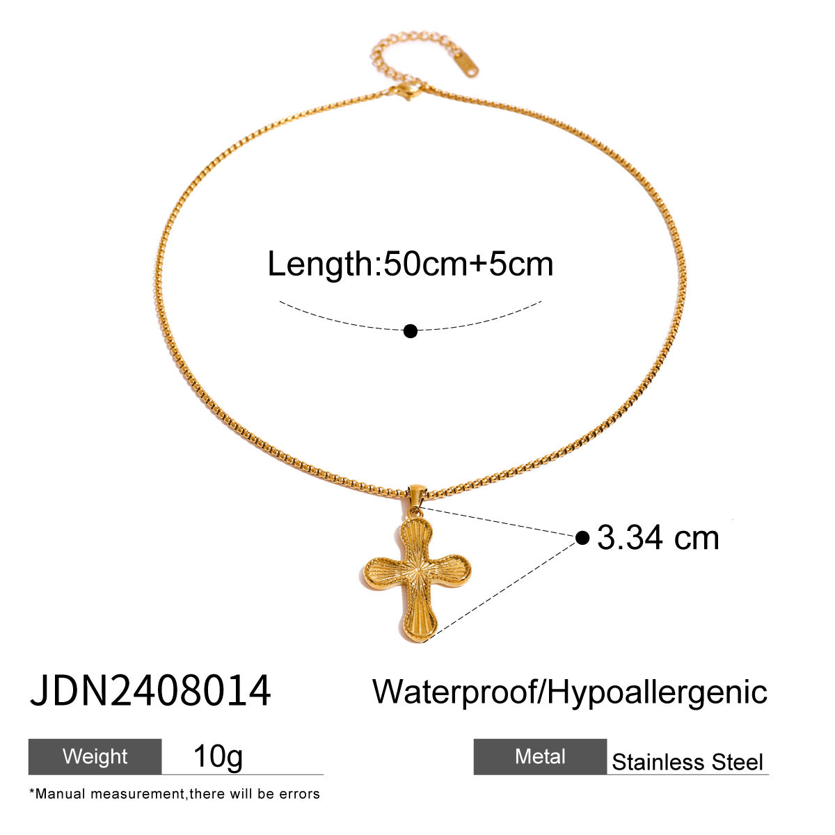 Stainless steel cross necklace