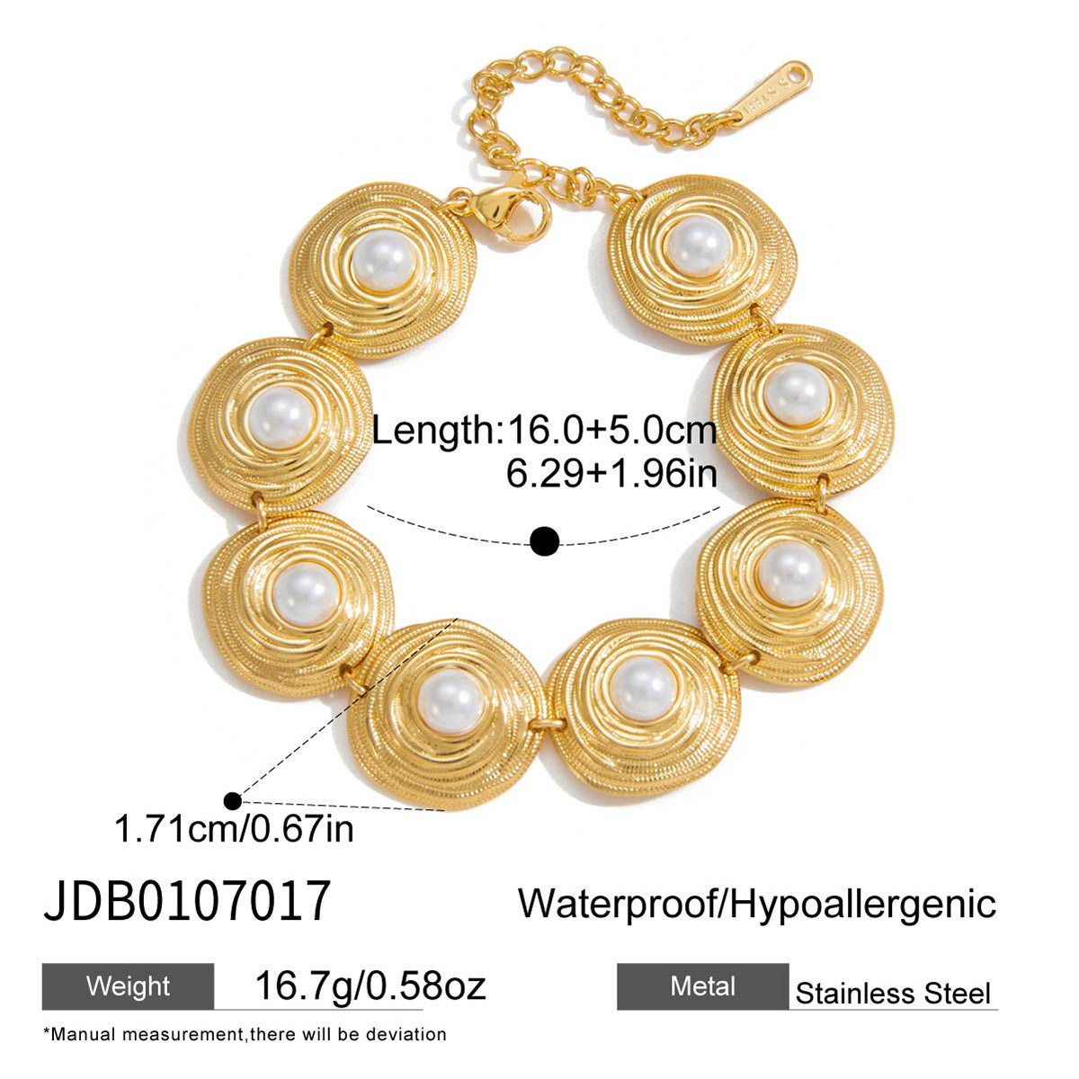 Titanium steel pearl necklace bracelet