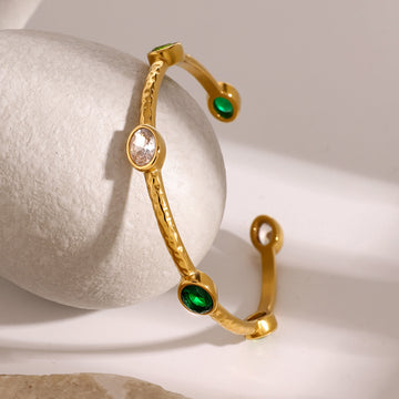 Stainless steel zircon bracelet