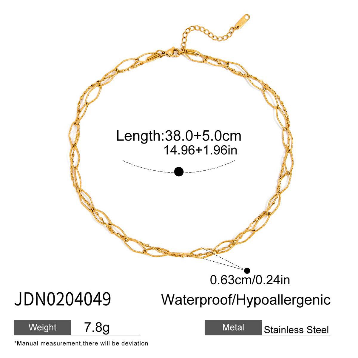 Color crystal titanium steel necklace