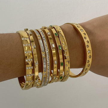 Stainless steel zircon buckle bracelet