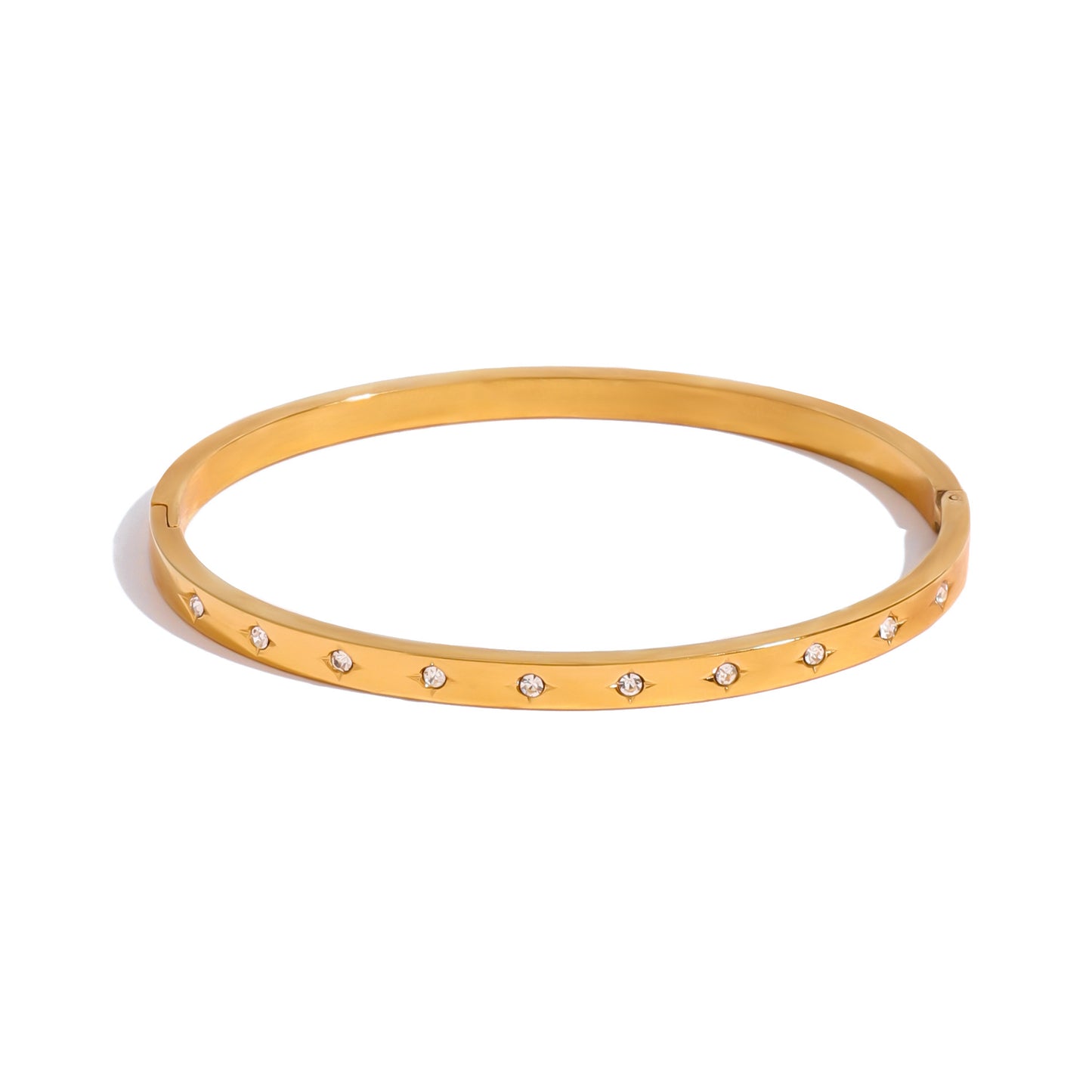 Stainless steel rhinestone buckle bracelet