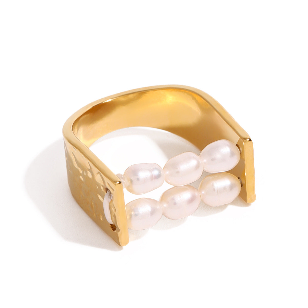 Stainless steel pearl ring