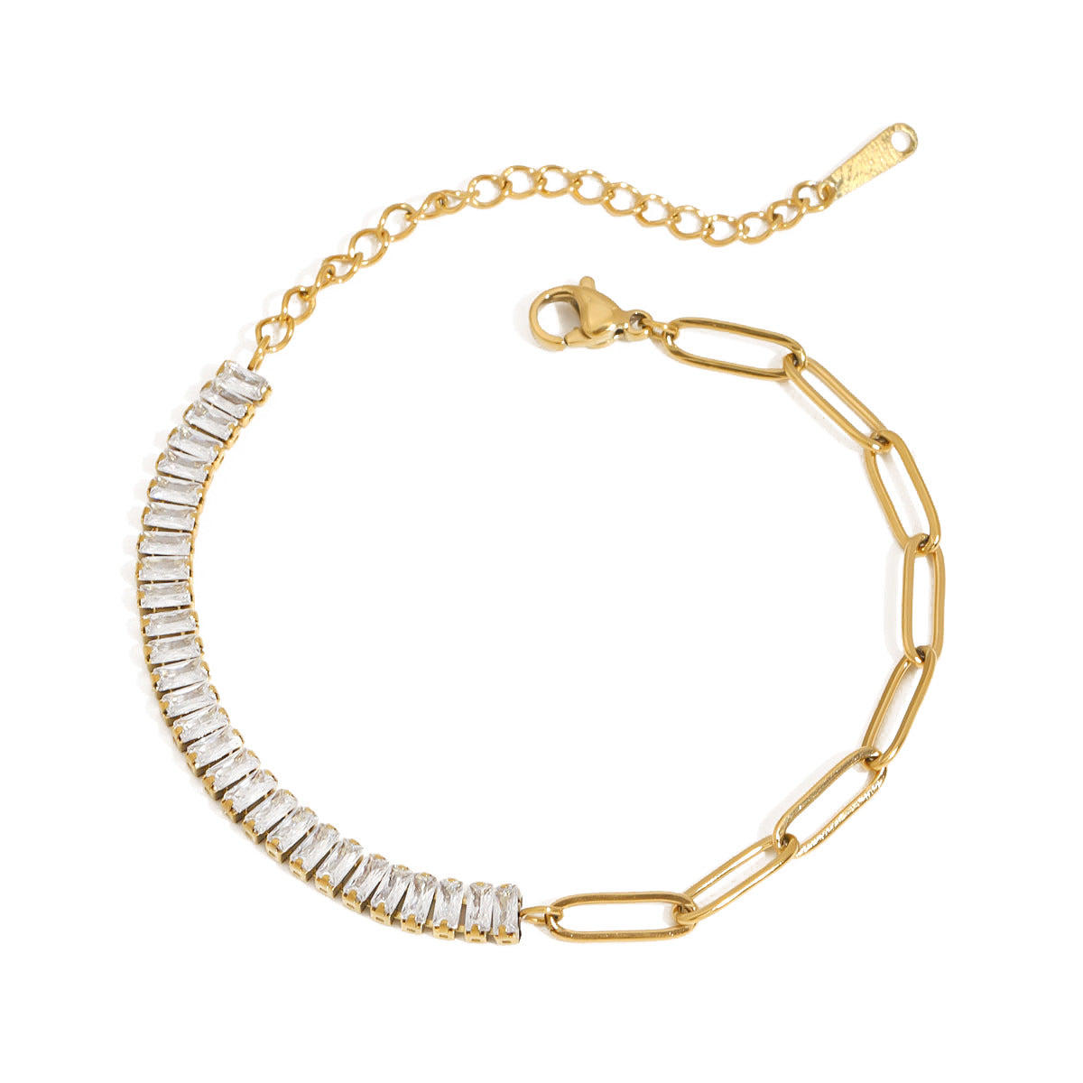 Stainless steel zircon bracelet