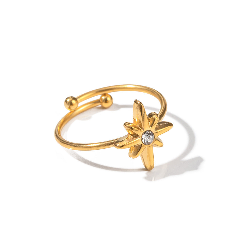Octagram open ring
