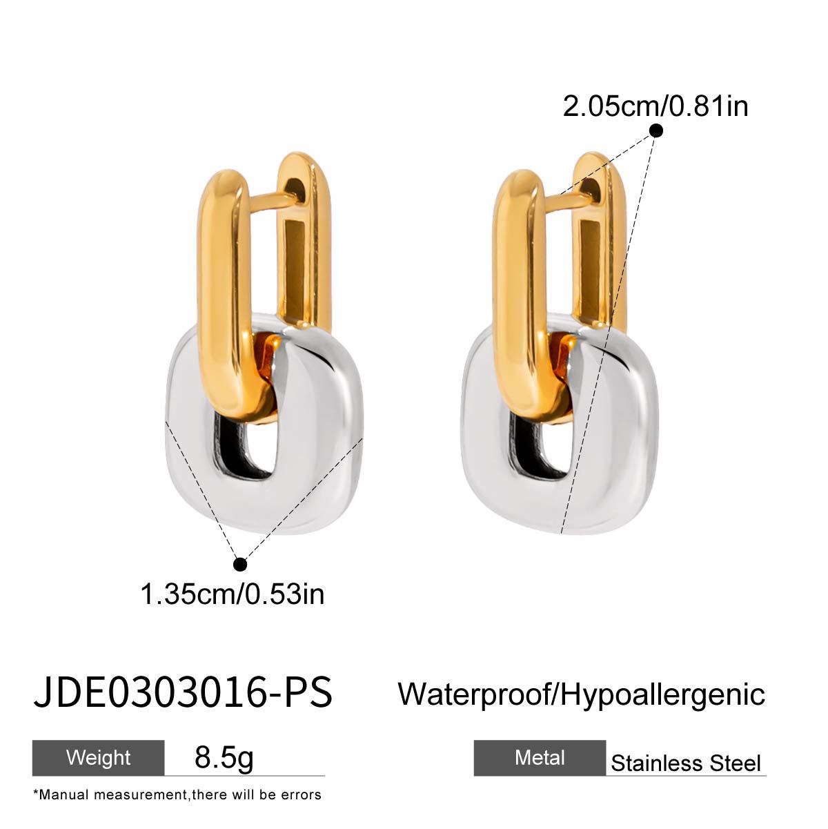 Color matching stainless steel earrings