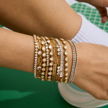Titanium Steel Stacked Tennis Chain Bracelet
