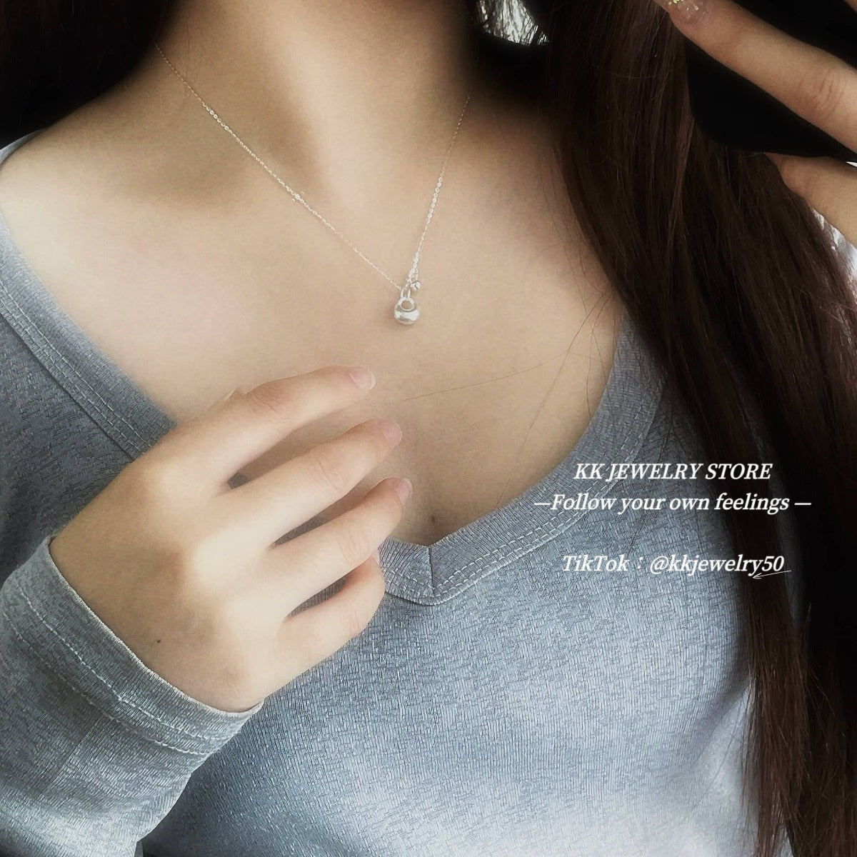 S925 Sterling Silver Matte Frosted Small Silver Lump Necklace