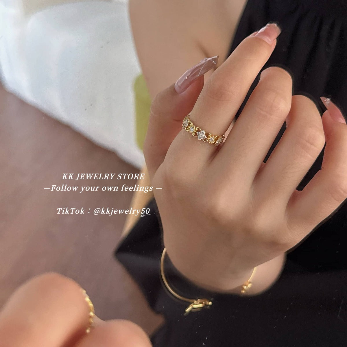 Fingertip Elf~ S925 Sterling Silver Ancient Flash Diamond Iris Ring
