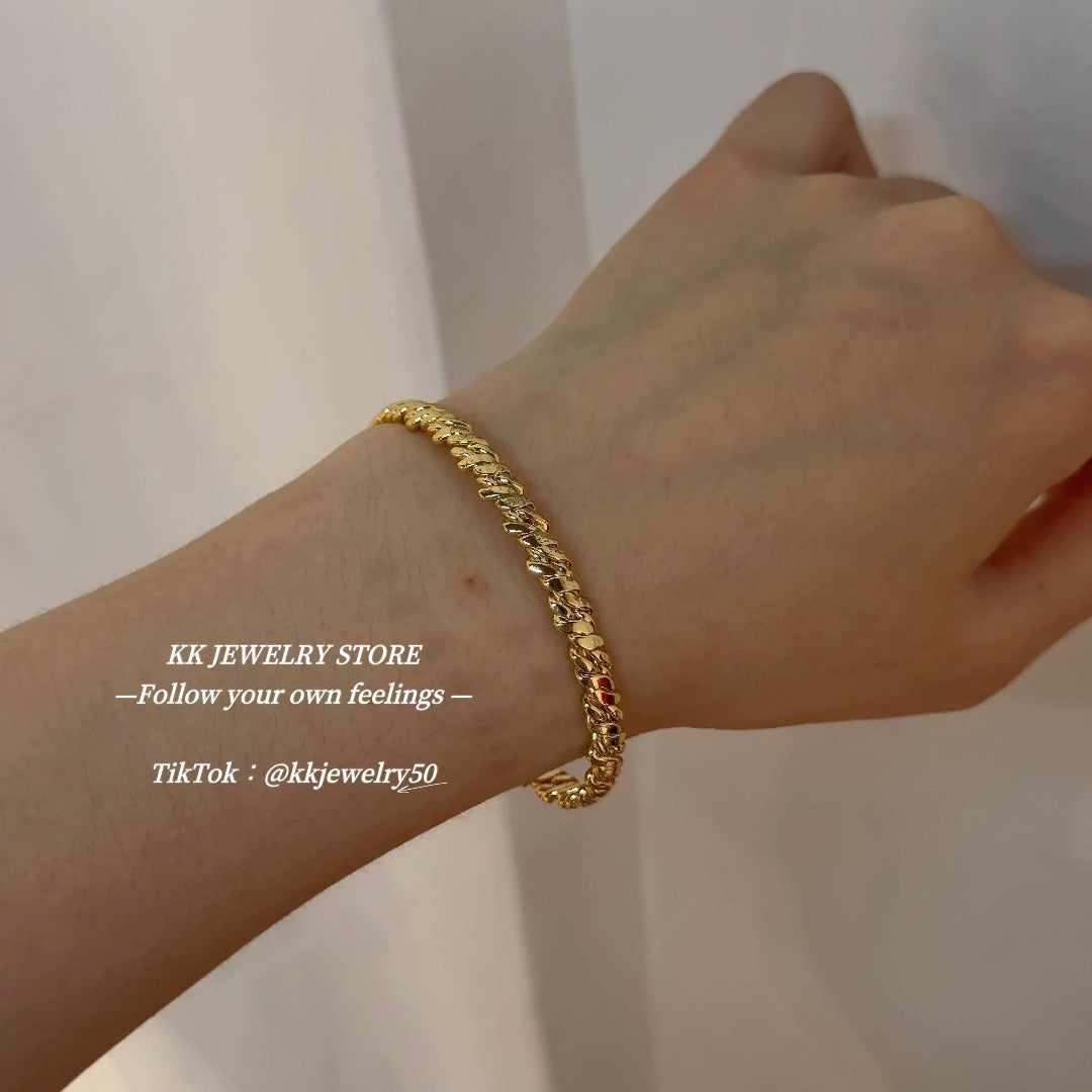 Braided Chain Gold Plated Bracelet