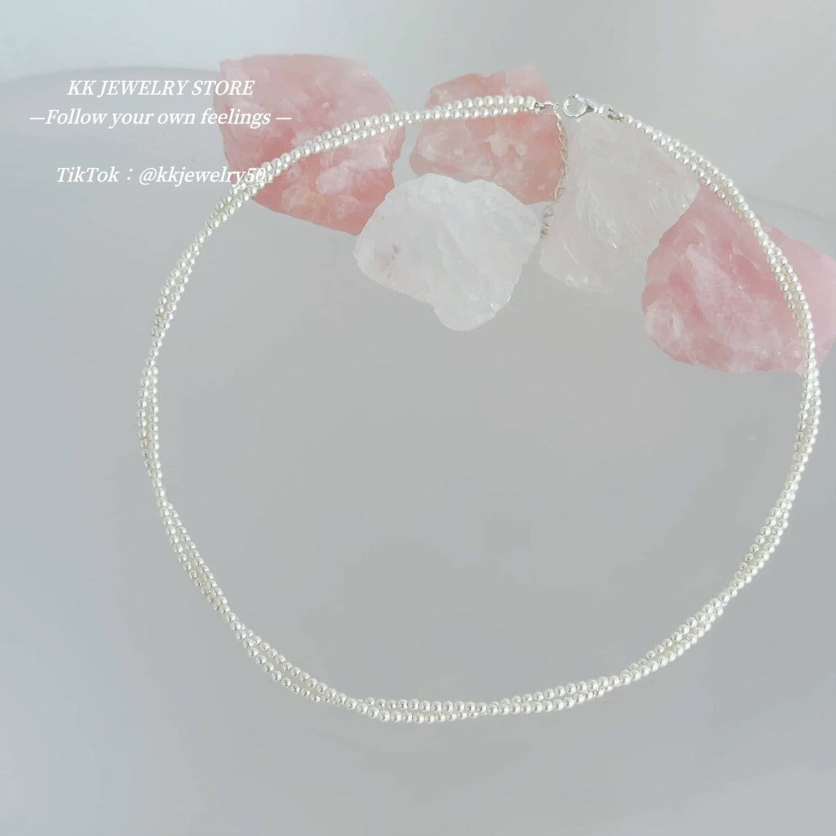 S925 Sterling Silver Double Wrap Pearl Necklace