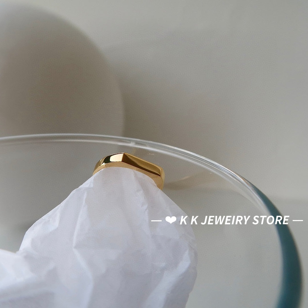 Diamond-Shaped Titanium Steel Ring