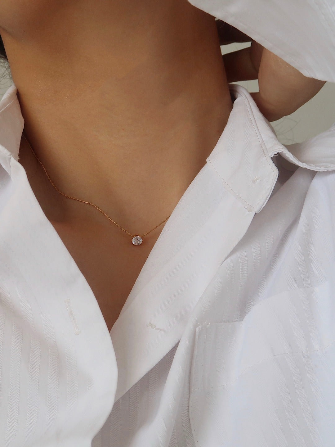 قلادة الزركون قلادة! سلسلة الترقوة مقاس 18 كيلو متر مكعب