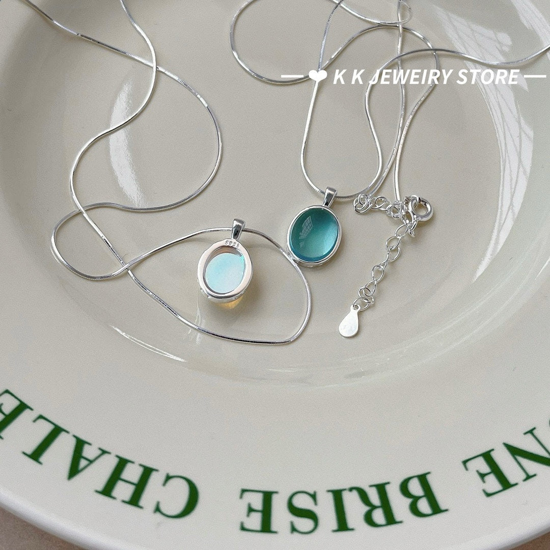 925 Silver Aquamarine Necklace