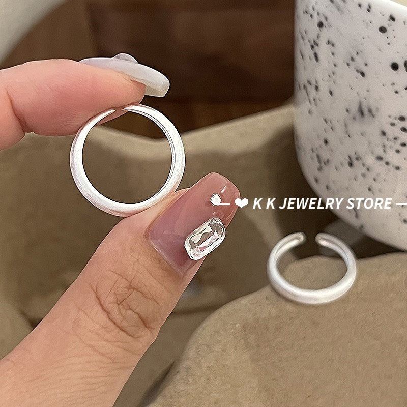 925 Silver Brushed Frosted Plain Band Ring