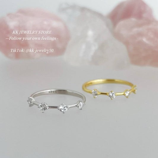 S925 silver-plated minimalist wind band ring