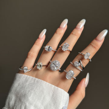 S925 Sterling Silver Oval Ice Flower Cut Wedding Ring