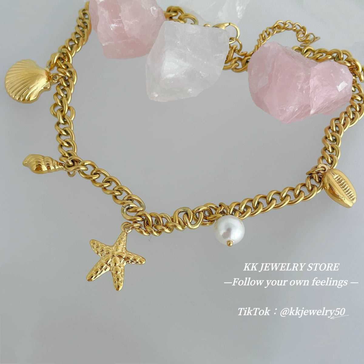 Starfish Shell Pearl Ocean Family Necklace