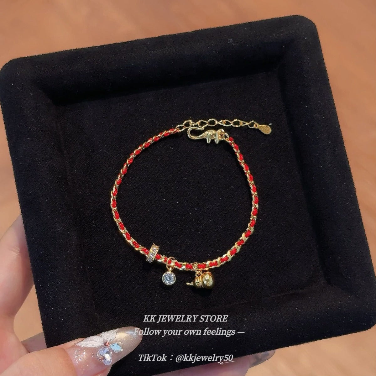 S925 Sterling Silver Braided Red Rope Gourd Pendant Bracelet