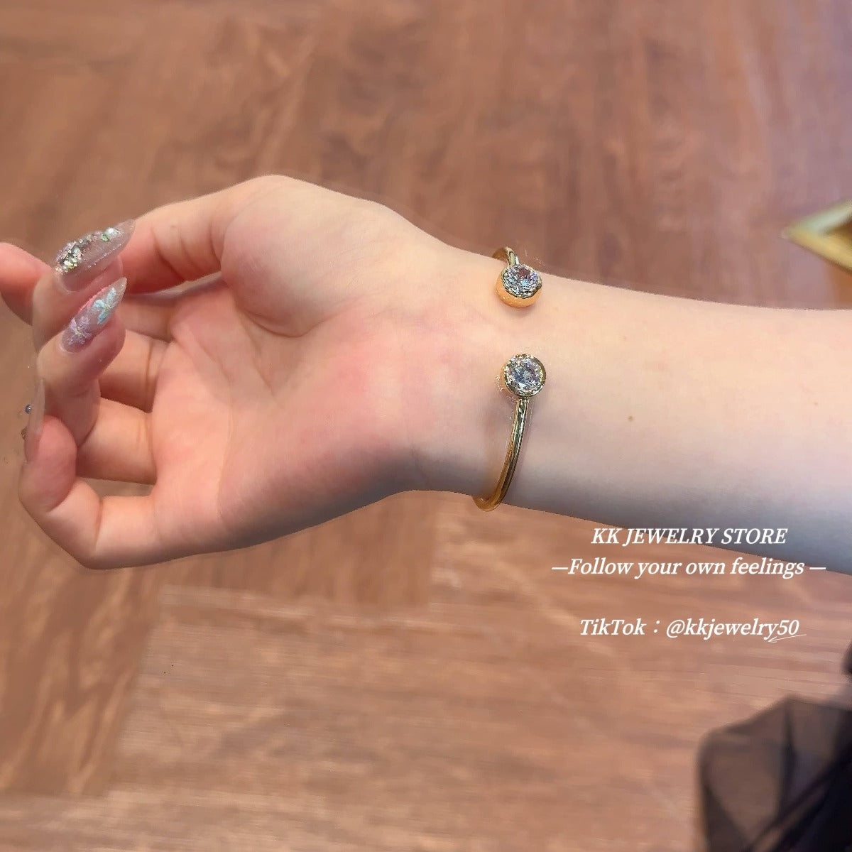 Diamond Bubble Diamond Opening Bracelet