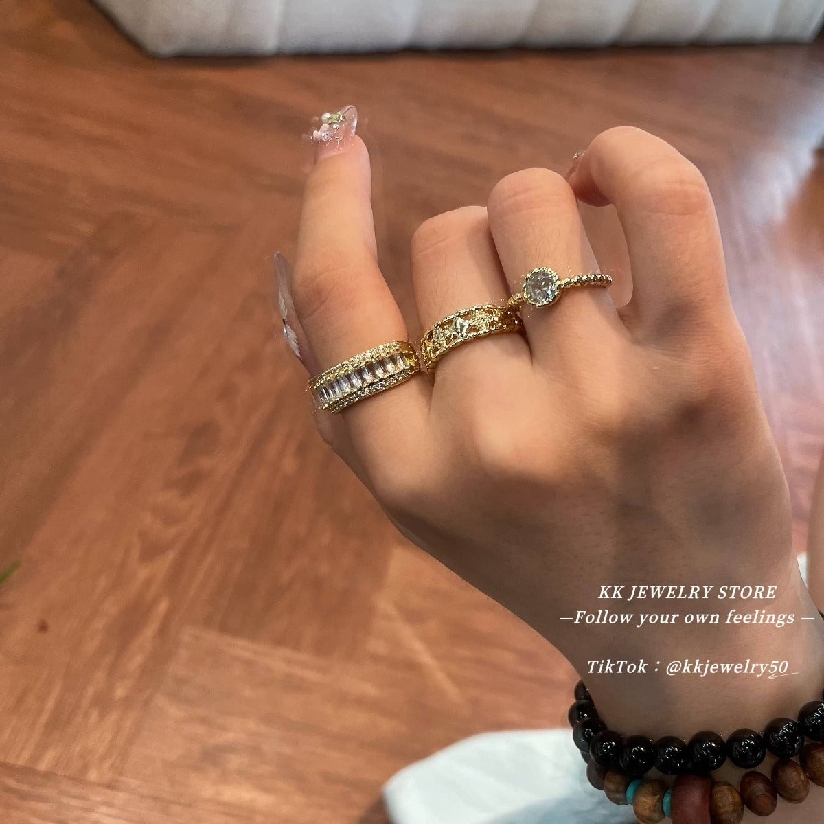 Open ring set ring