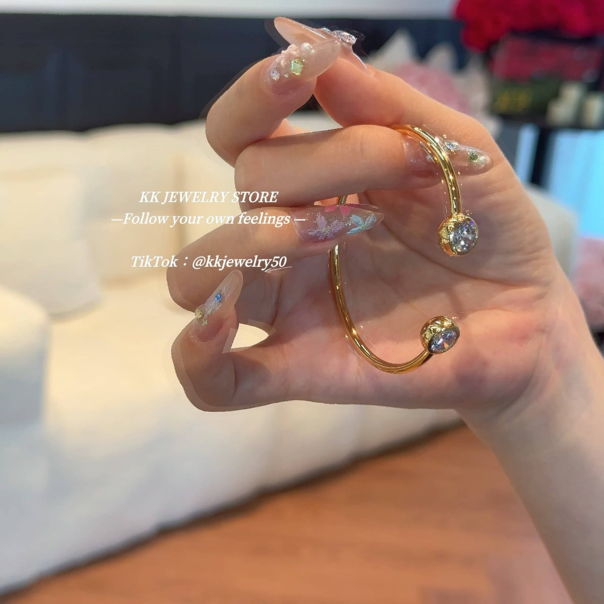 Diamond Bubble Diamond Opening Bracelet