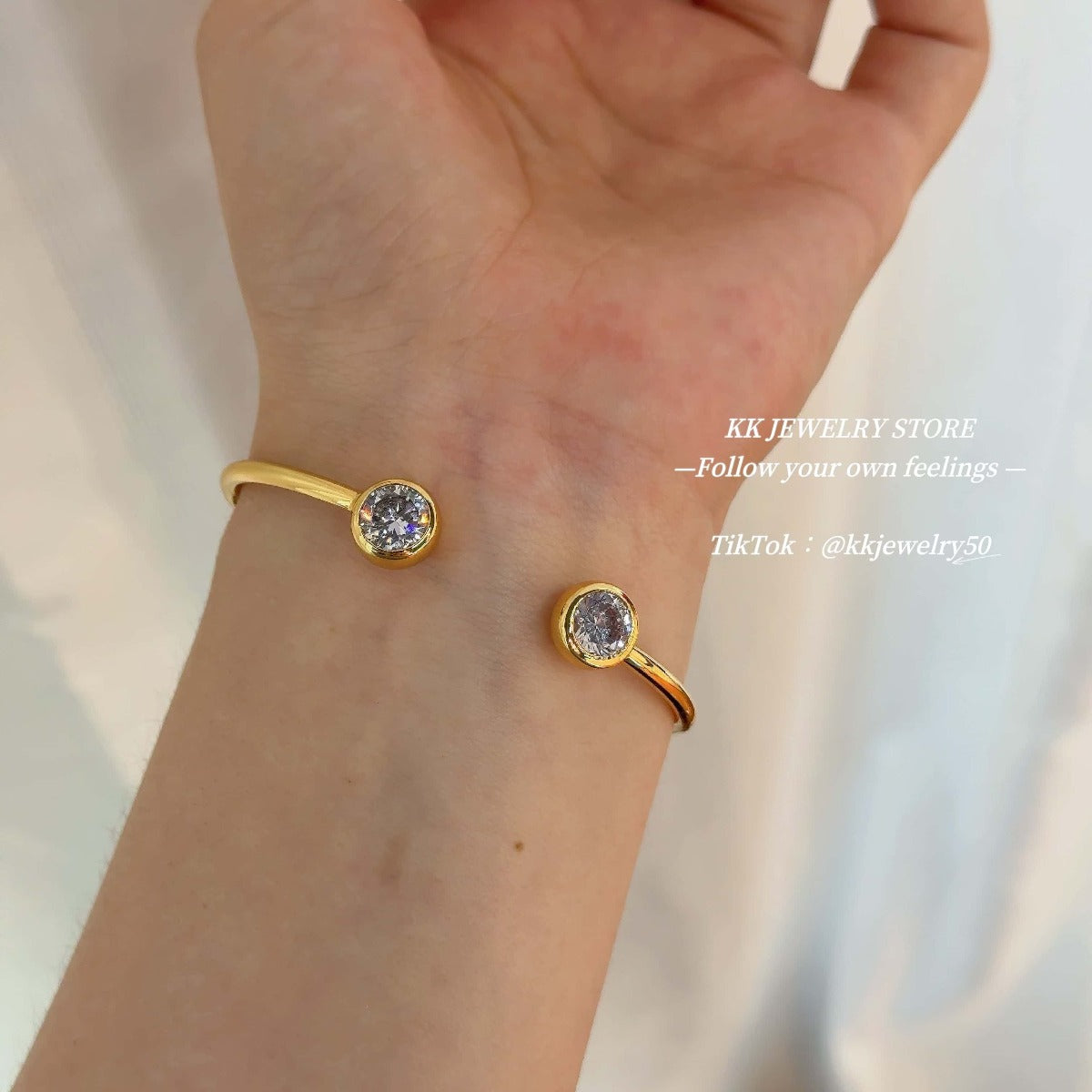 Diamond Bubble Diamond Opening Bracelet