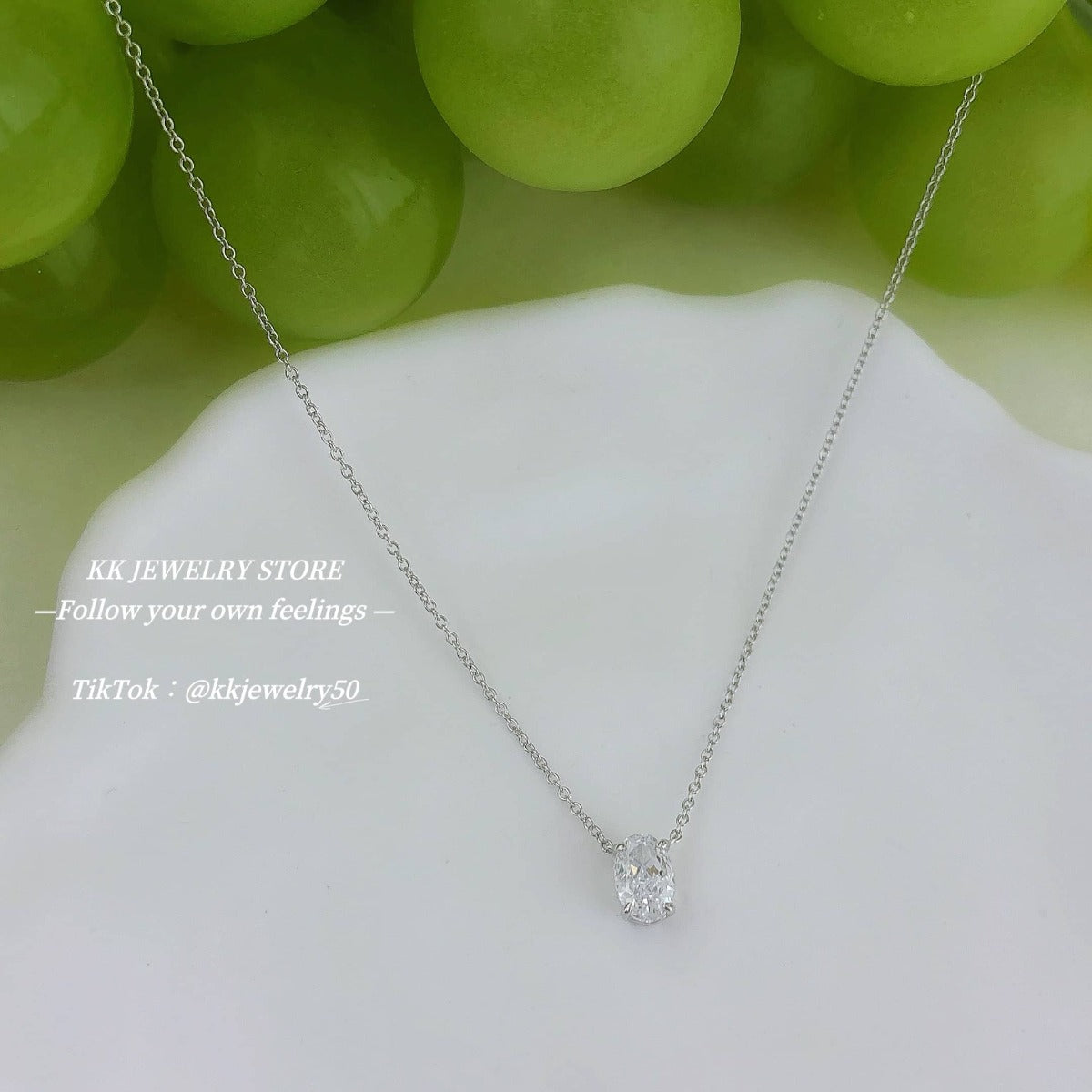 S925 sterling silver ice flower cut sugar cube necklace