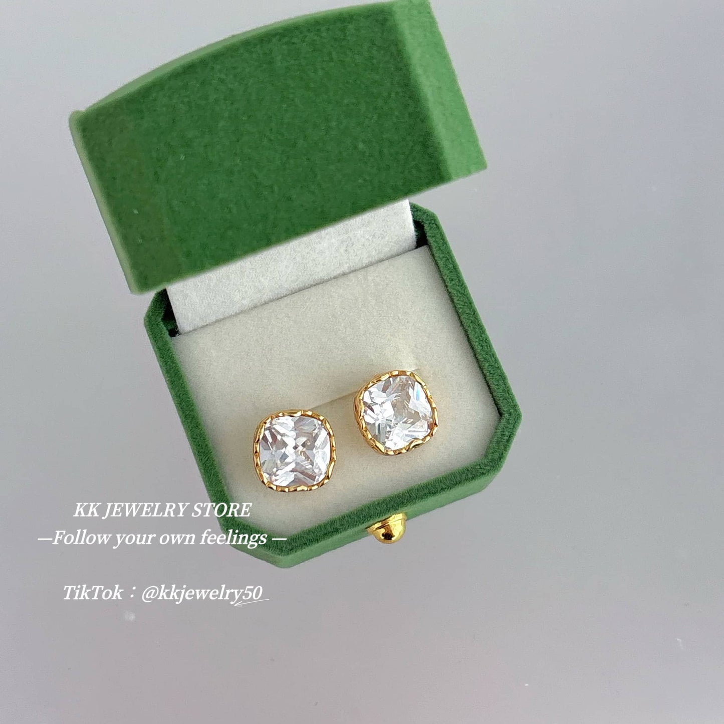 S925 Silver Needle French Gemstone Brass Earrings