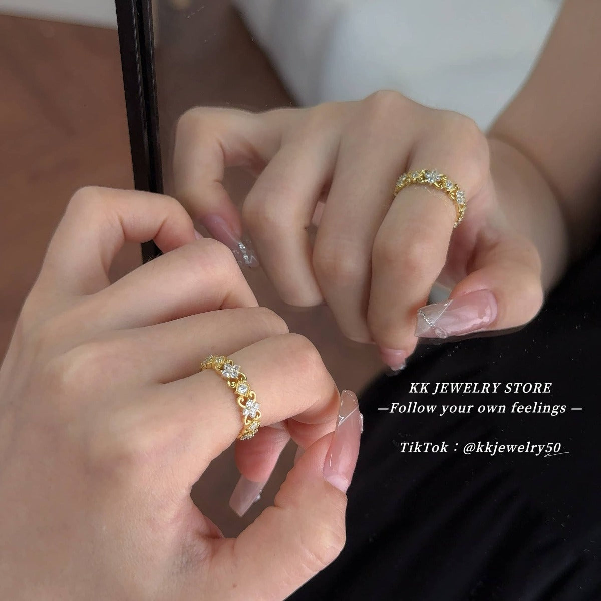 Fingertip Elf~ S925 Sterling Silver Ancient Flash Diamond Iris Ring