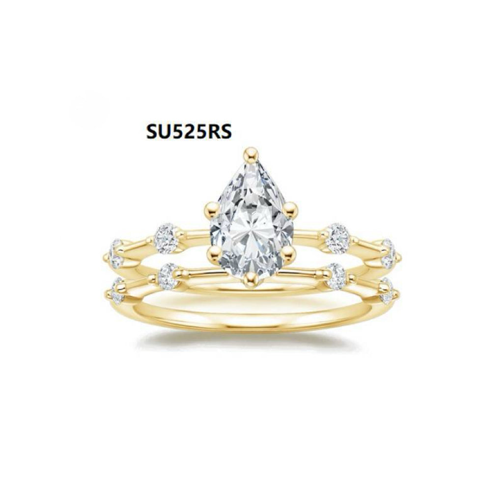 925 sterling silver and moissanite 1 carat wedding ring stacked with rings