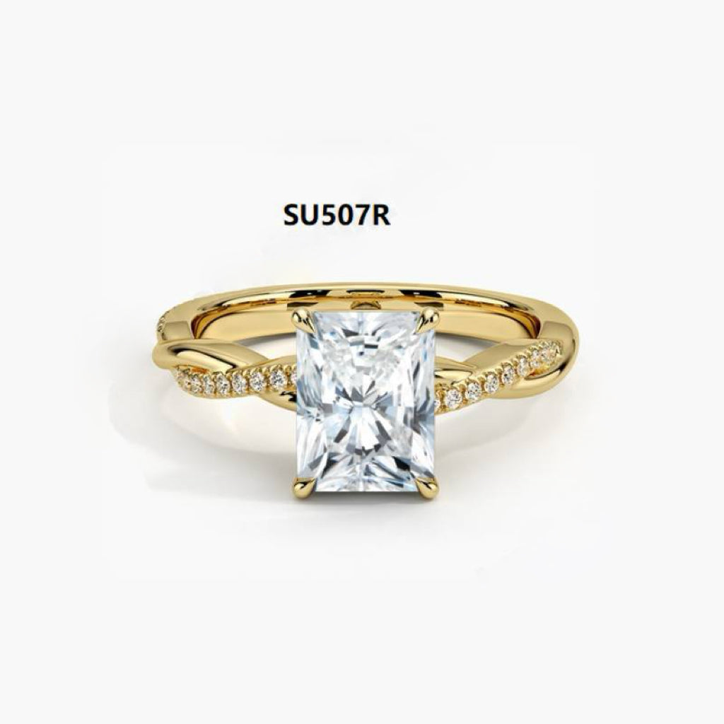 925 sterling silver and moissanite D color 1 carat wedding ring high-end ring