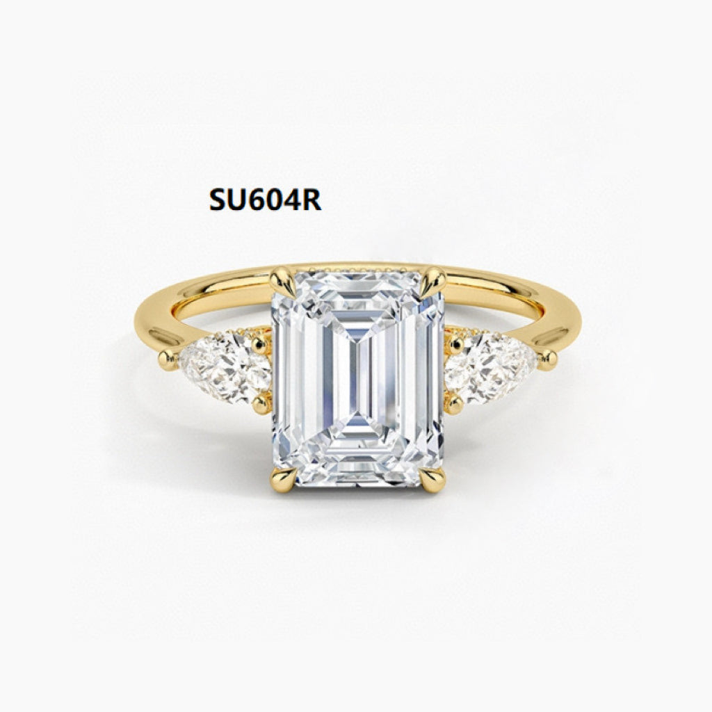 925 Sterling Silver 1-Carat Wedding Ring Set with Moissanite