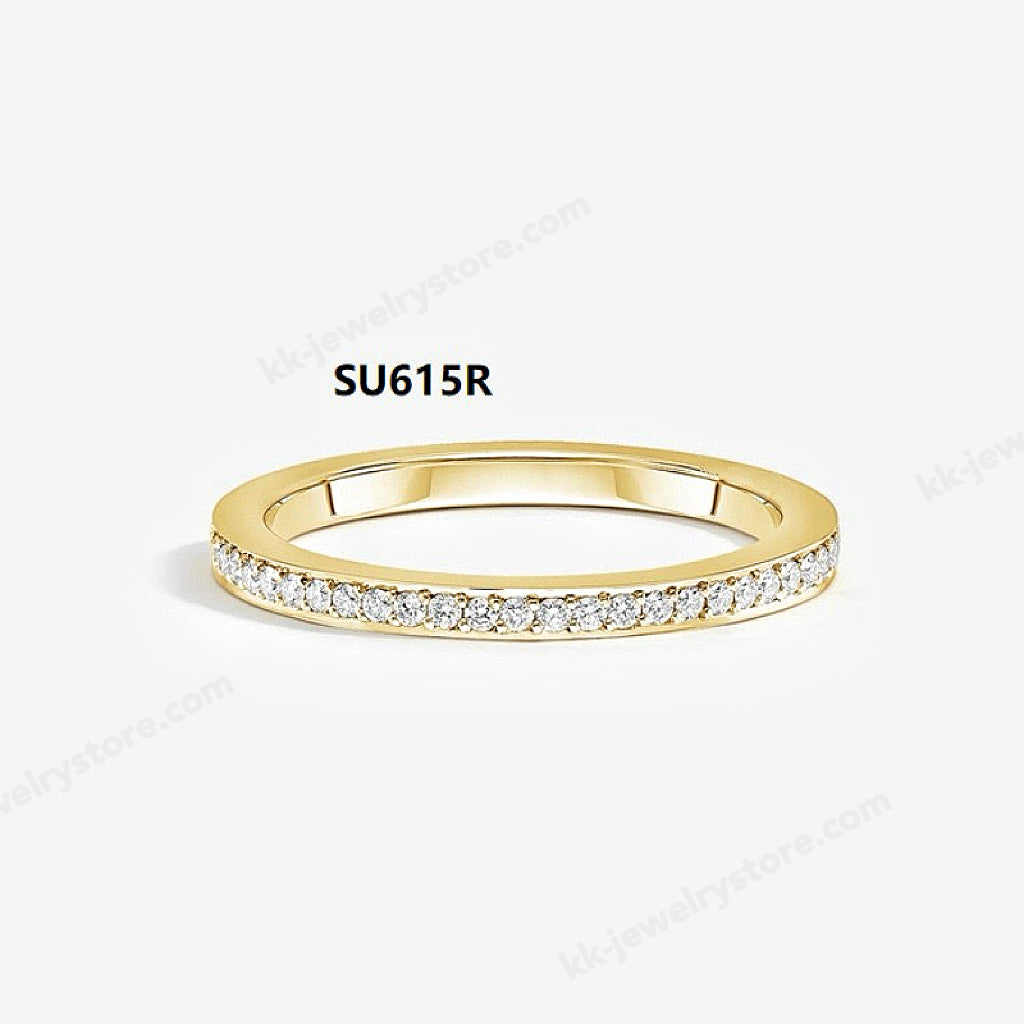 925 Sterling Silver Dainty Stackable Ring Set with Moissanite