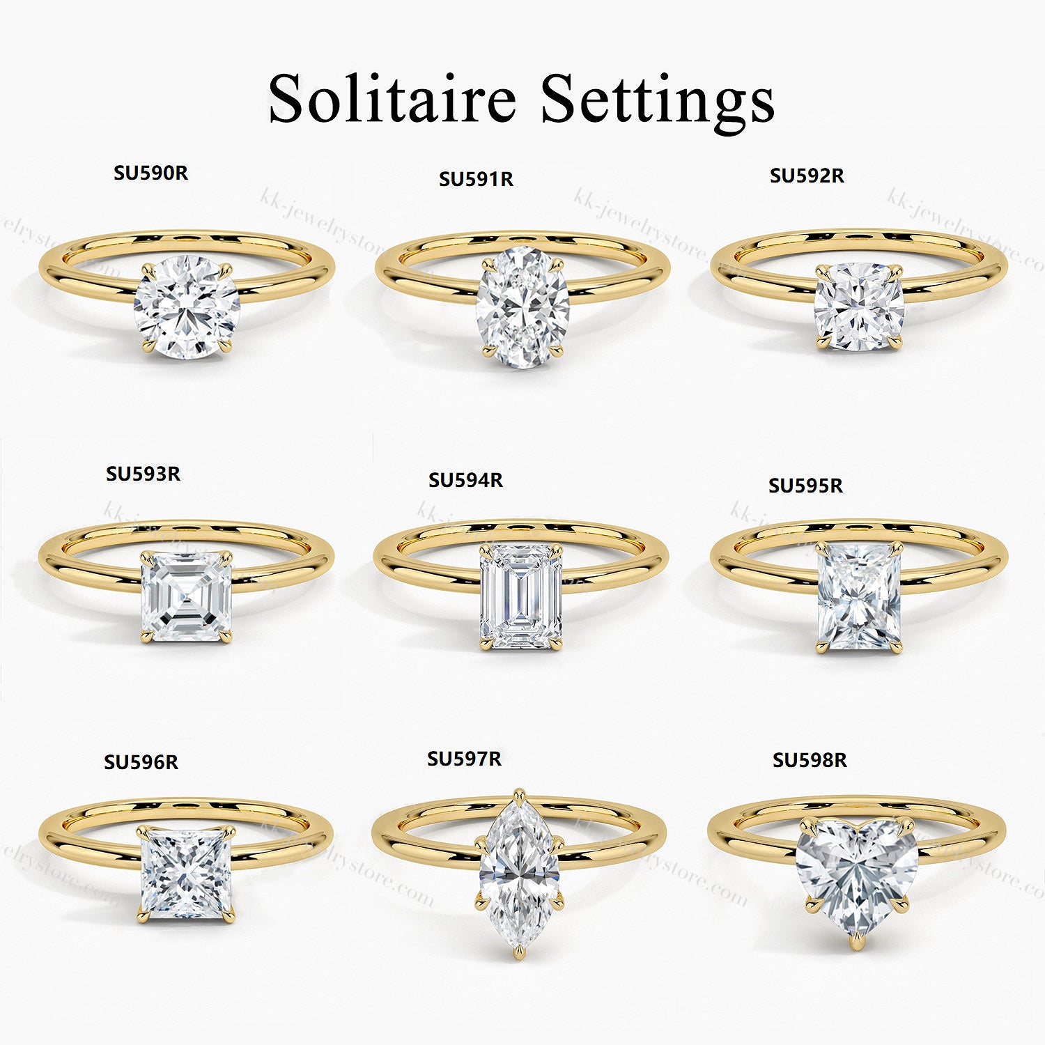 925 Sterling Silver Wedding Ring Set with D-Color 1-Carat Moissanite