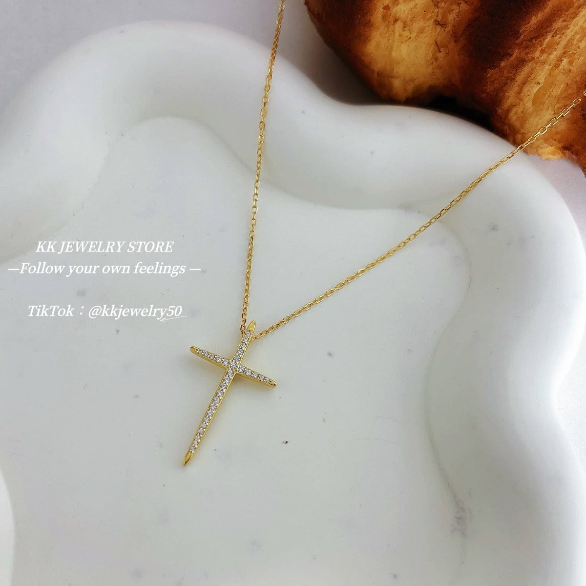 S925 Sterling Silver Very Fine Cross Necklace