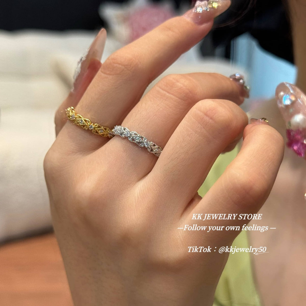 Fingertip Genie~ S925 Sterling Silver Hollow Lace Ring