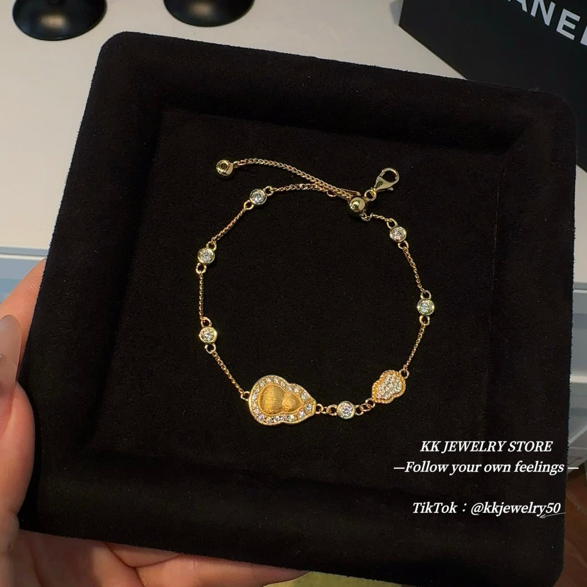 S925 sterling silver gold-plated gourd brushed bracelet